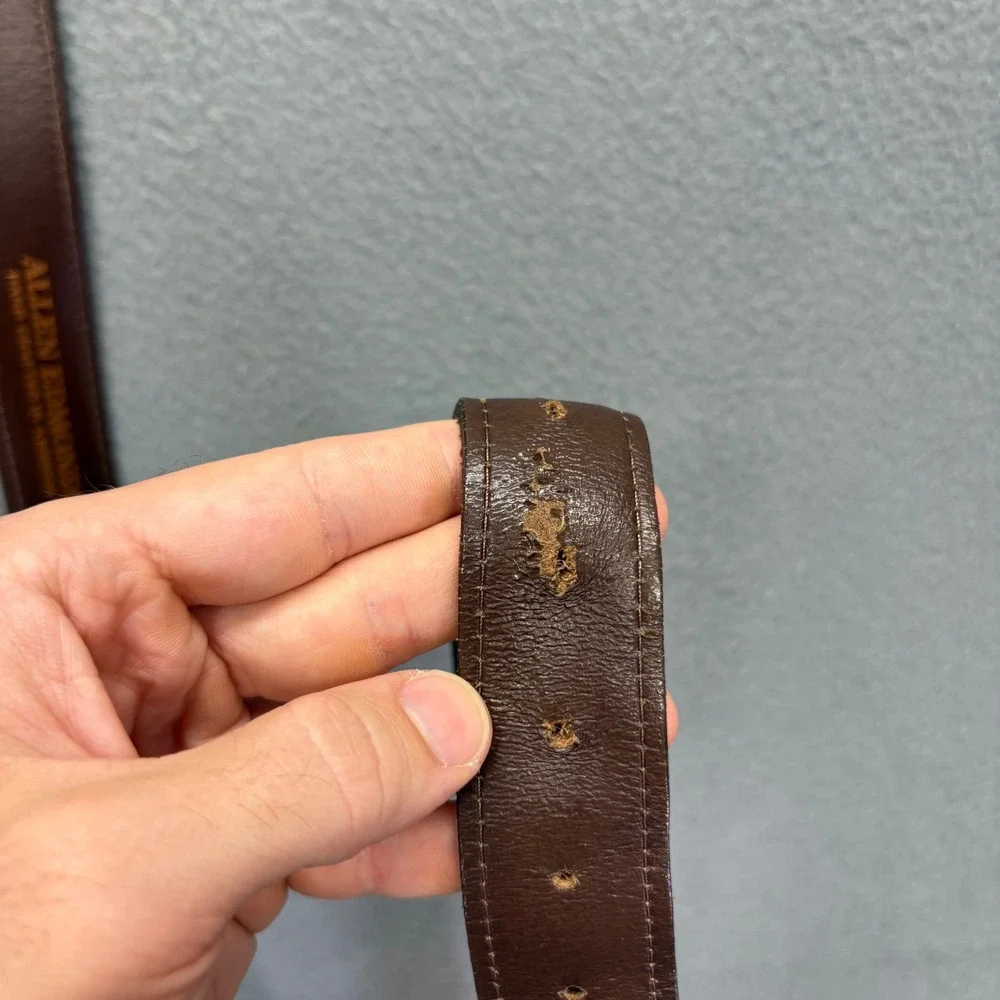 Allen Edmonds Belt Mens 40 Brown Leather Rugged Made In USA 1016717